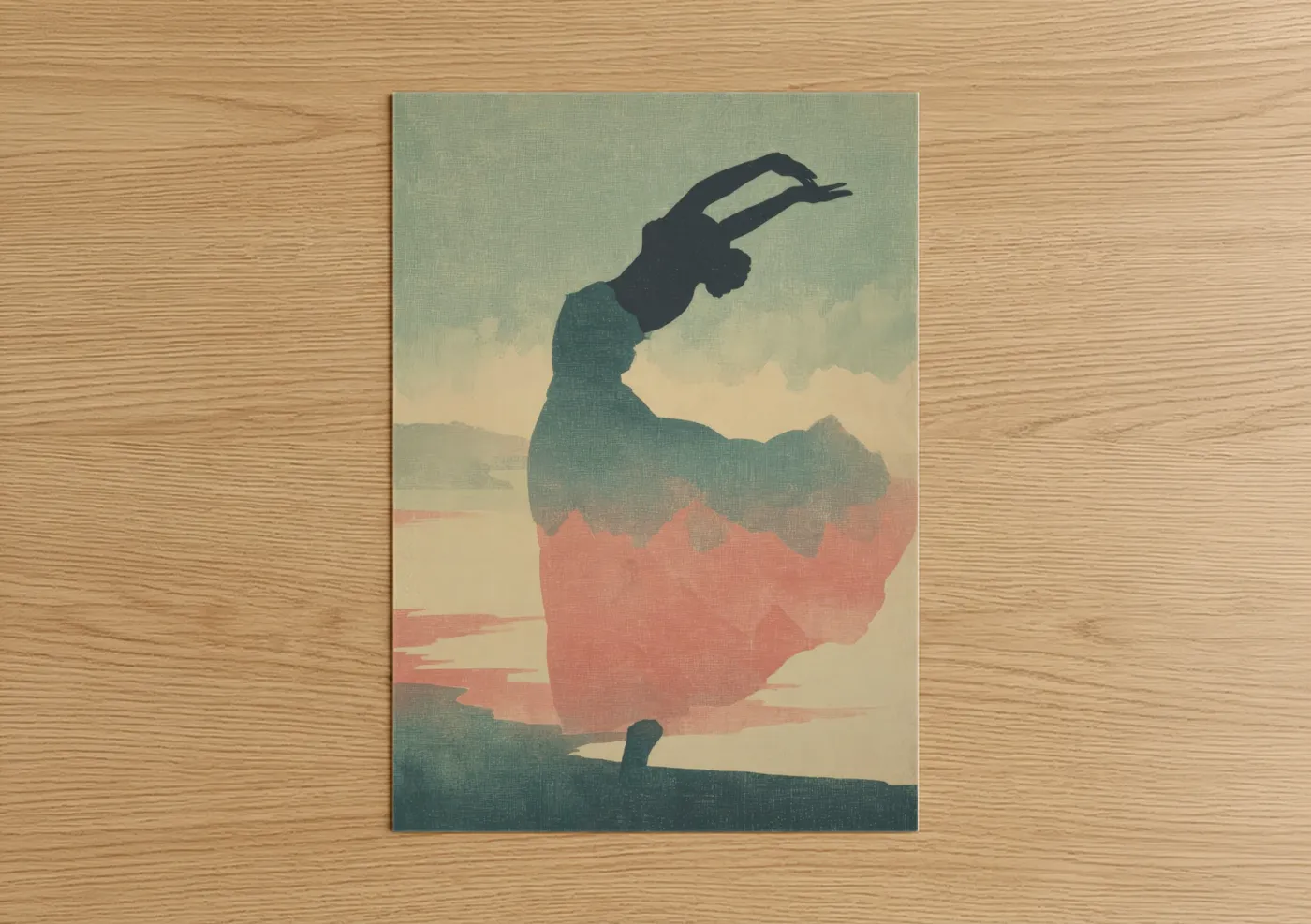 Tropical Dancer Silhouette Landscape Wall Art