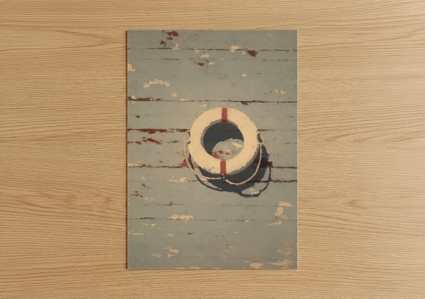 Weathered Life Ring Nautical Wall Art