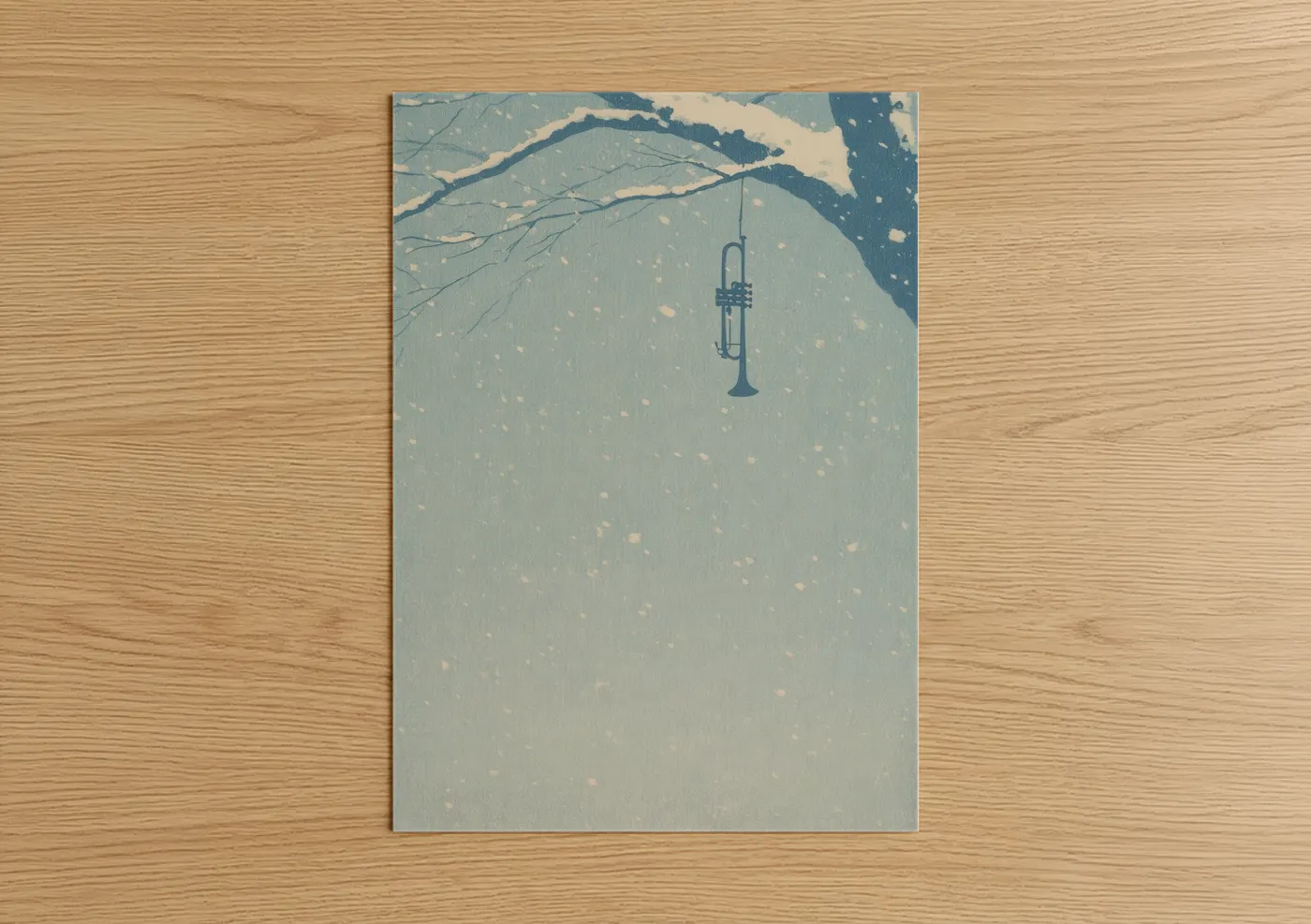 Snowy Trumpet Winter Musical Wall Art