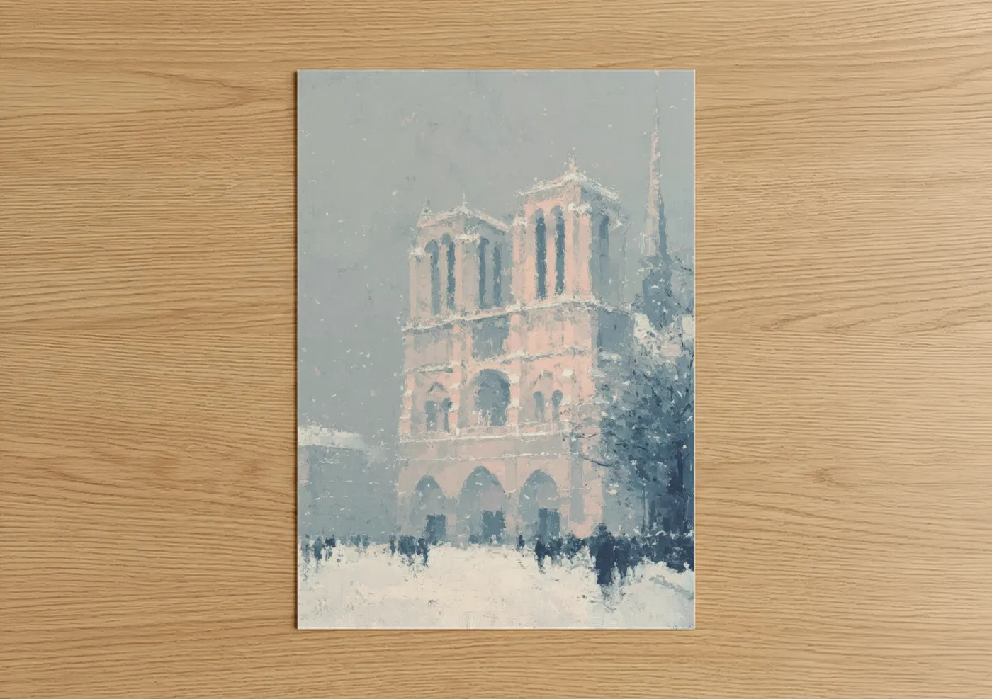 Notre-Dame Cathedral Winter Snow Wall Art