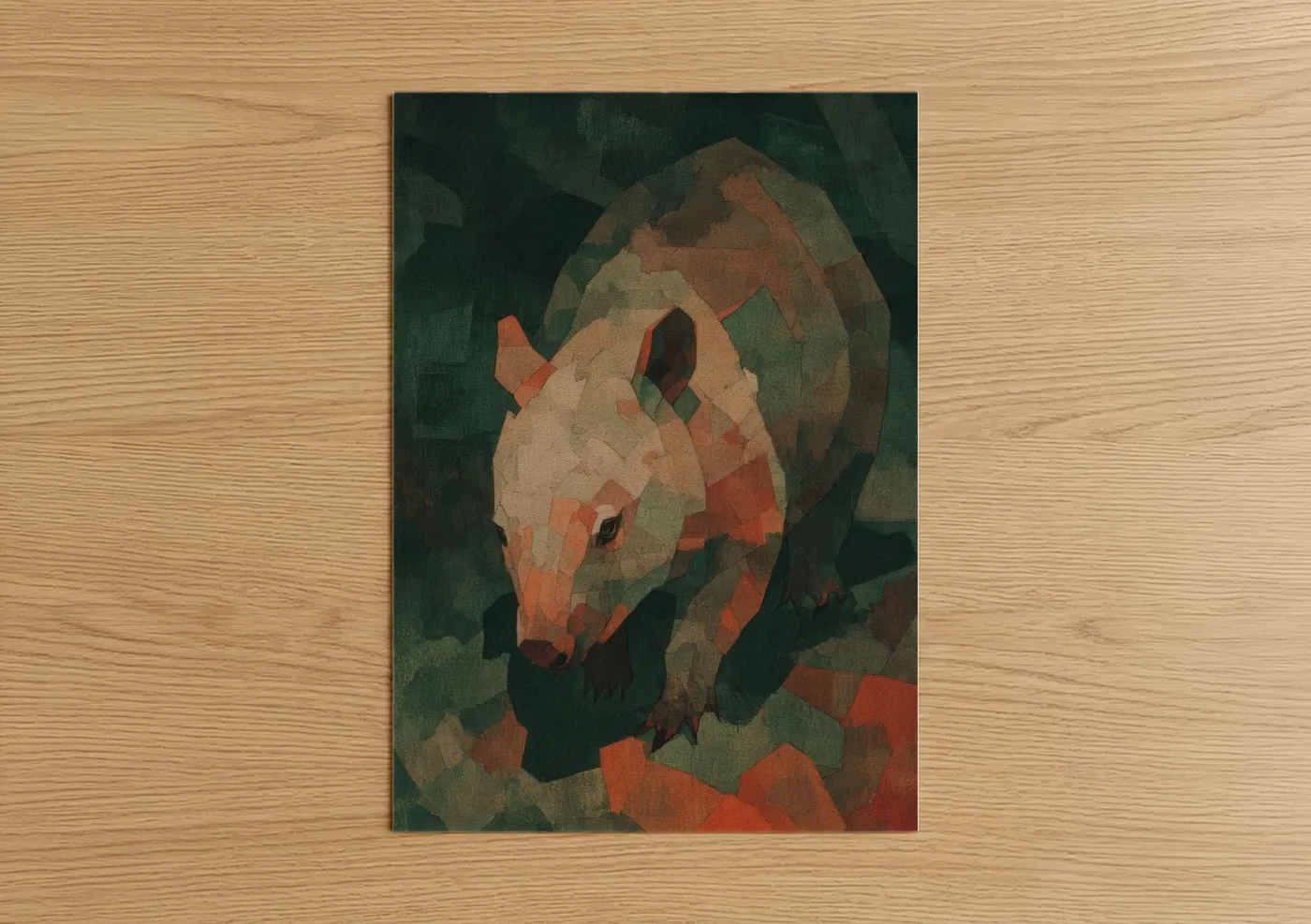 Geometric Wombat Abstract Art Wall Art