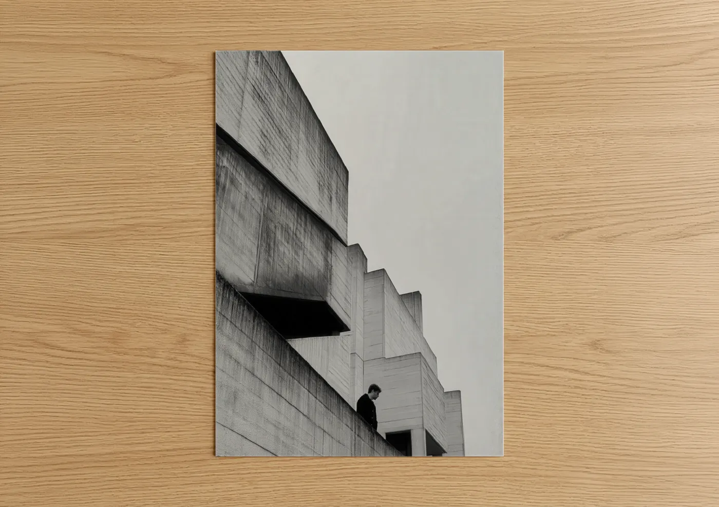 Brutalist Architecture Black White Minimalist Wall Art