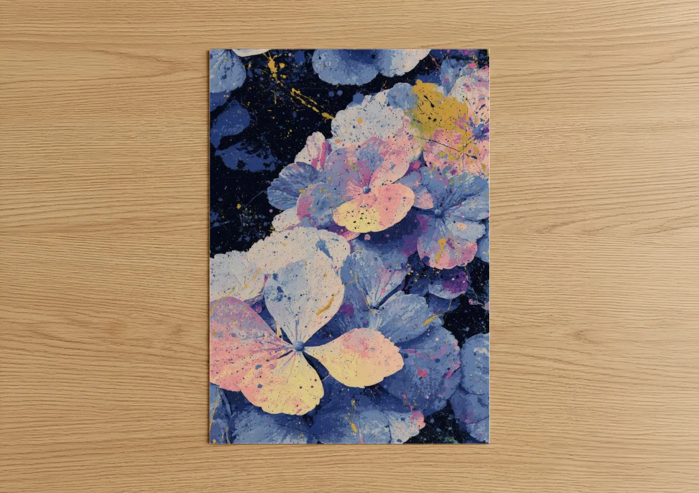 Midnight Hydrangea Colorful Floral Wall Art