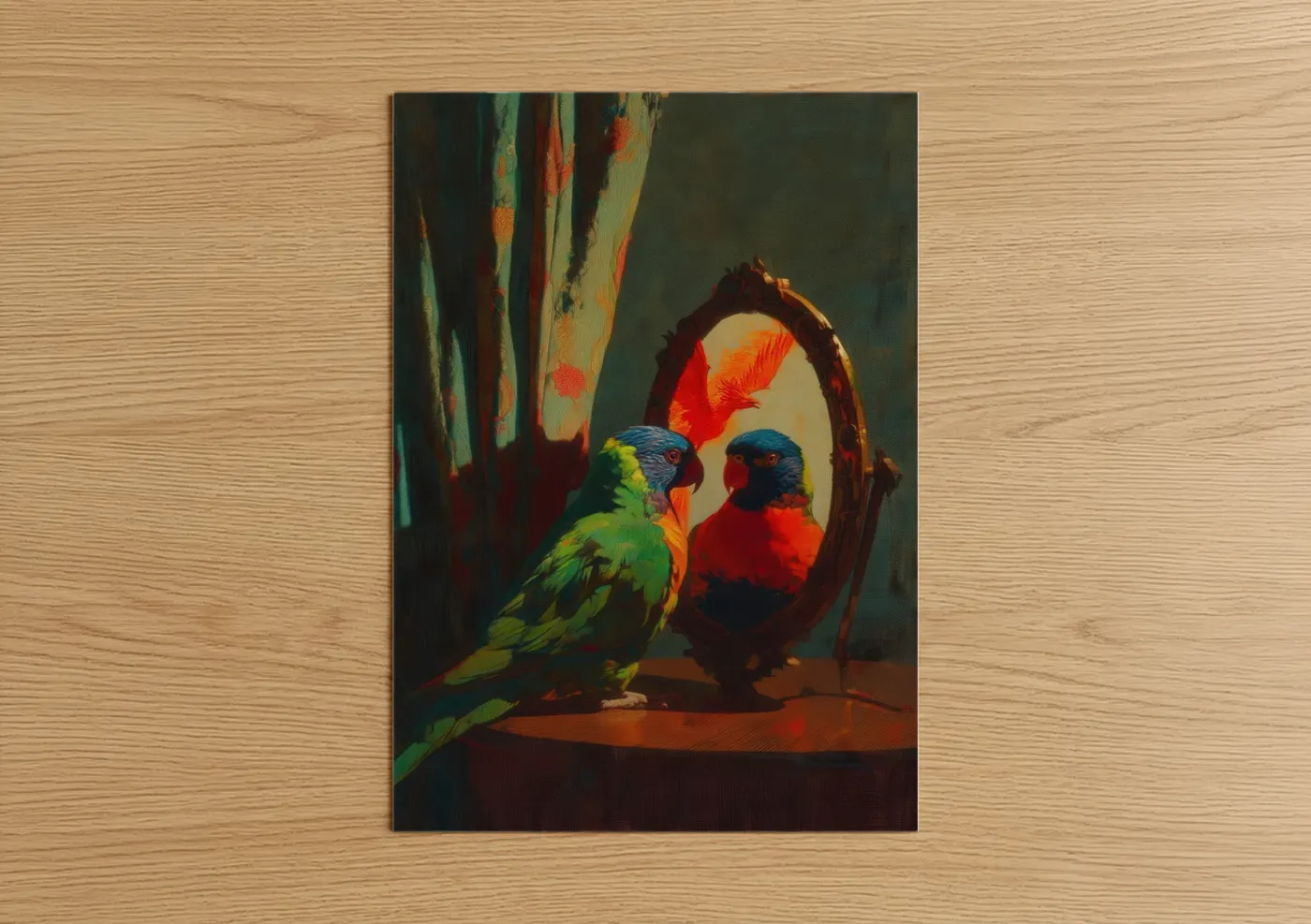 Rainbow Lorikeet Mirror Reflection Wall Art