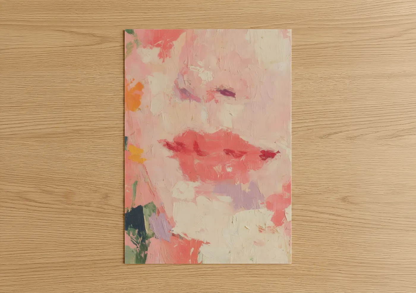 Coral Lip Study Abstract Wall Art