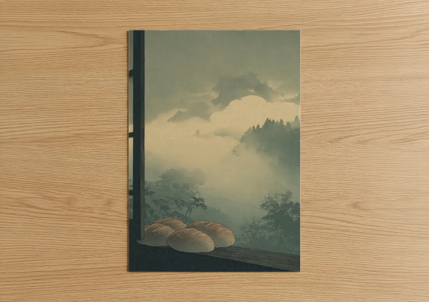 Misty Morning Baking Window View Wall Art