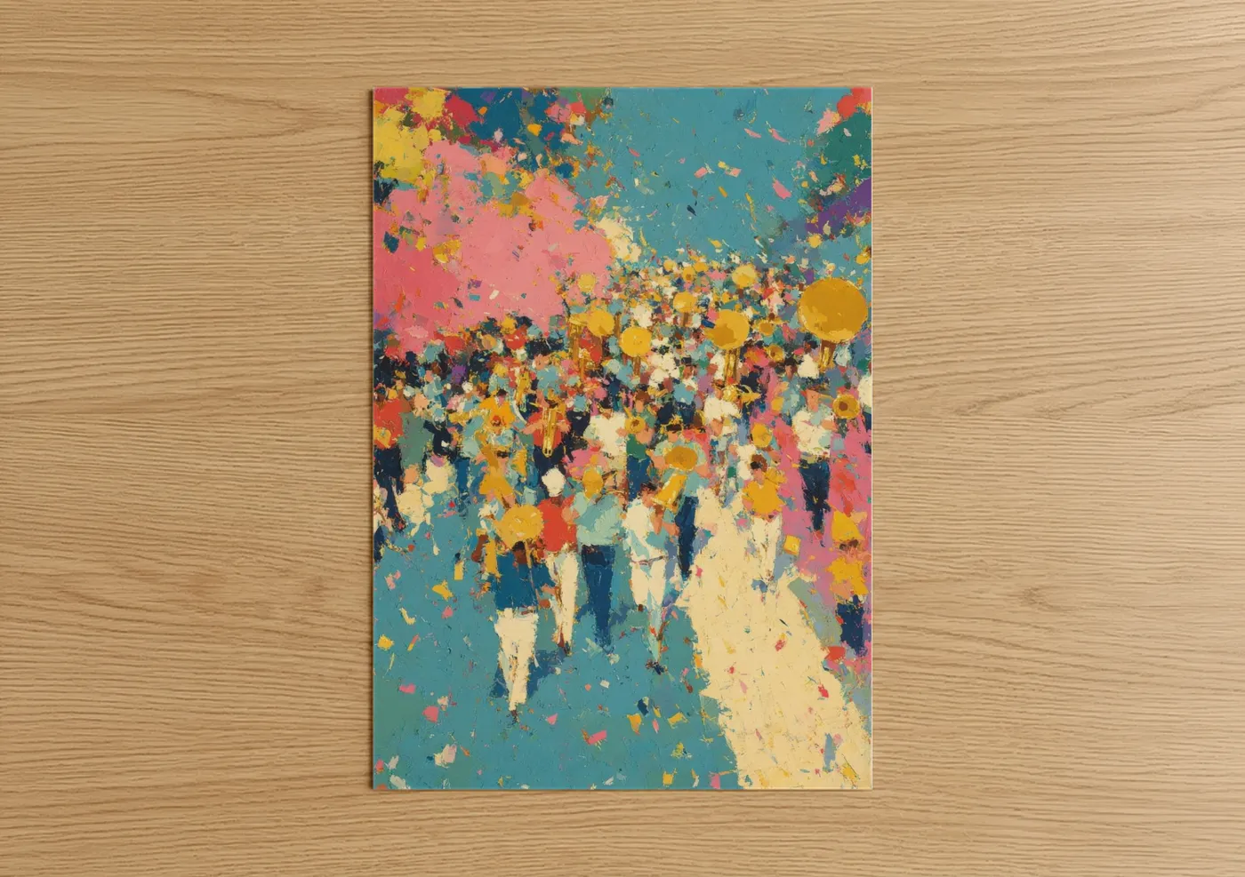 Colorful Mardi Gras Confetti Abstract Wall Art