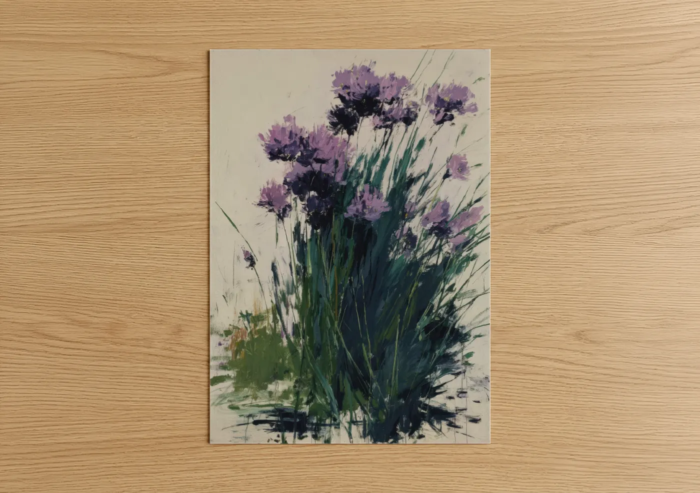 Purple Herb Garden Watercolor Wall Art