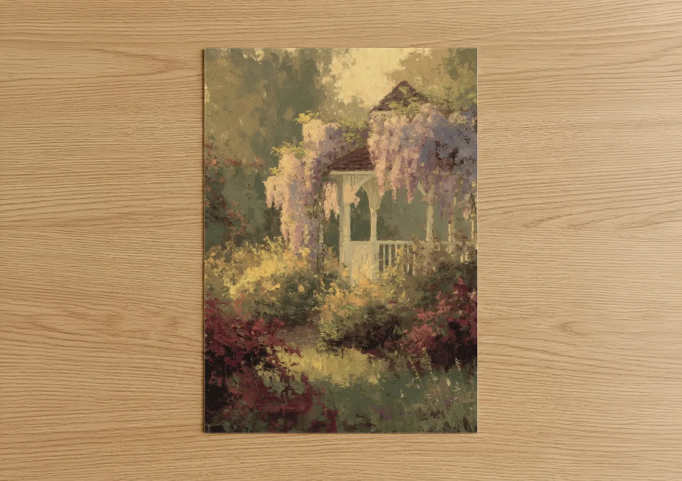 Wisteria Gazebo Spring Garden Painting Wall Art