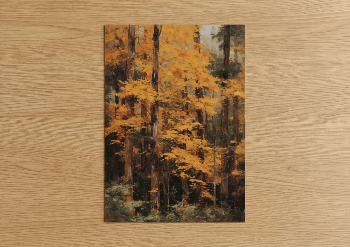 Golden Kauri Forest Autumn Landscape Wall Art