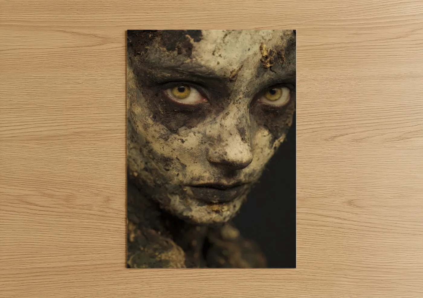 Golden Eyed Zombie Creature Wall Art