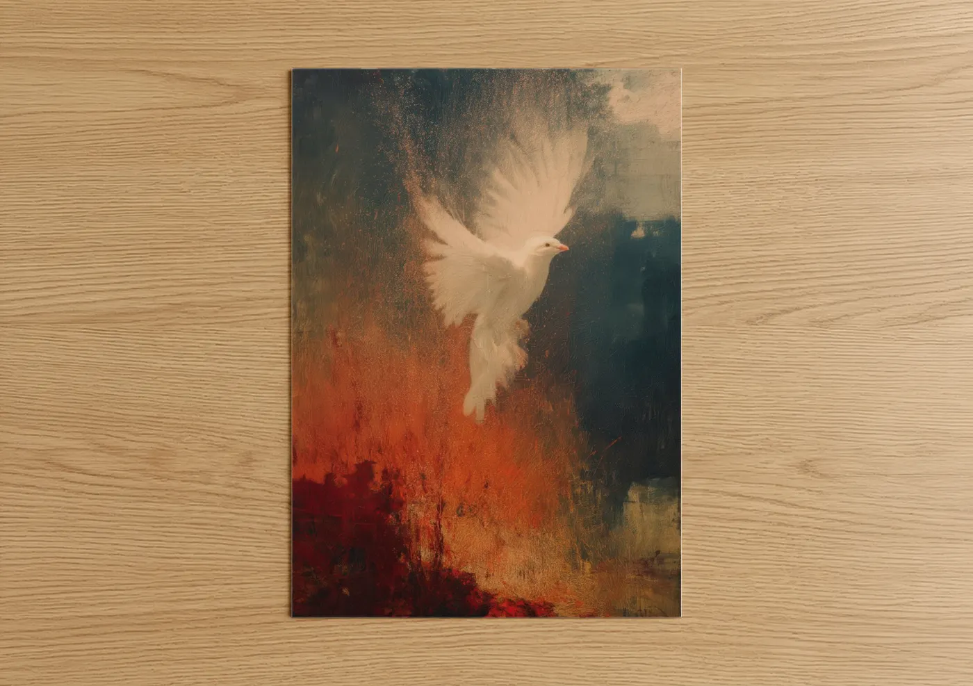 White Dove Peace Abstract Wall Art
