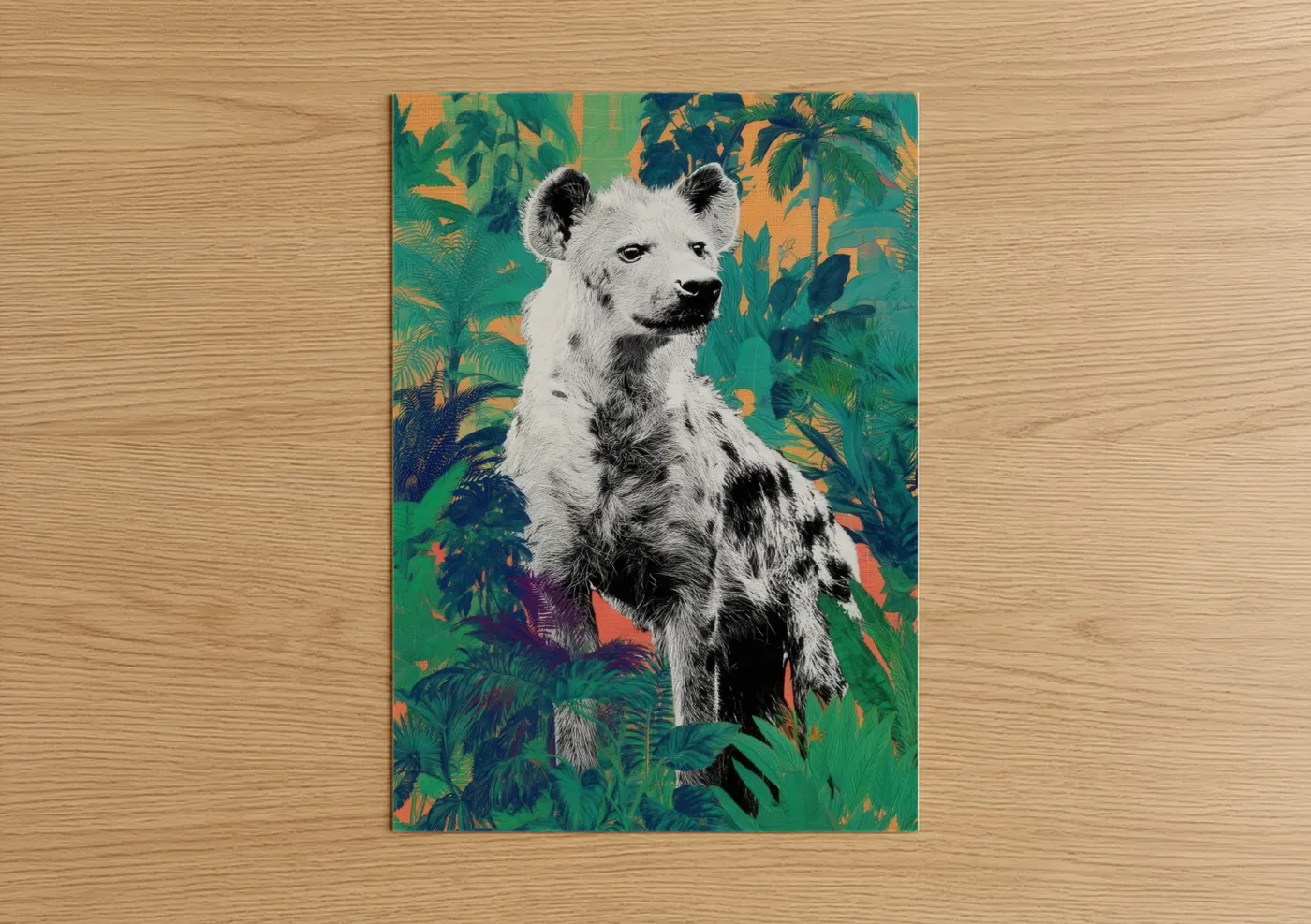 Jungle Hyena Wildlife Art Print Wall Art