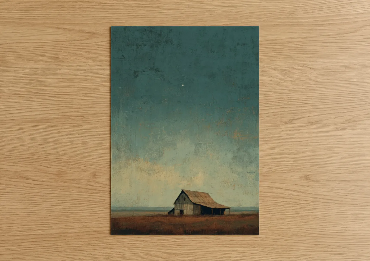 Abandoned Barn Twilight Sky Landscape Wall Art