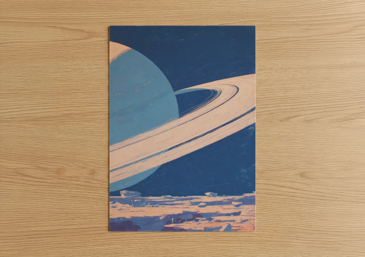Saturn's Rings Space Art Illustration Wall Art