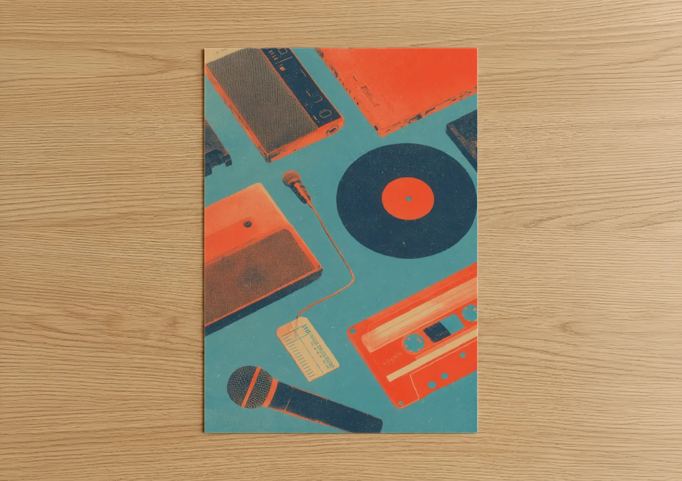 Retro Pop Music Equipment Vintage Wall Art