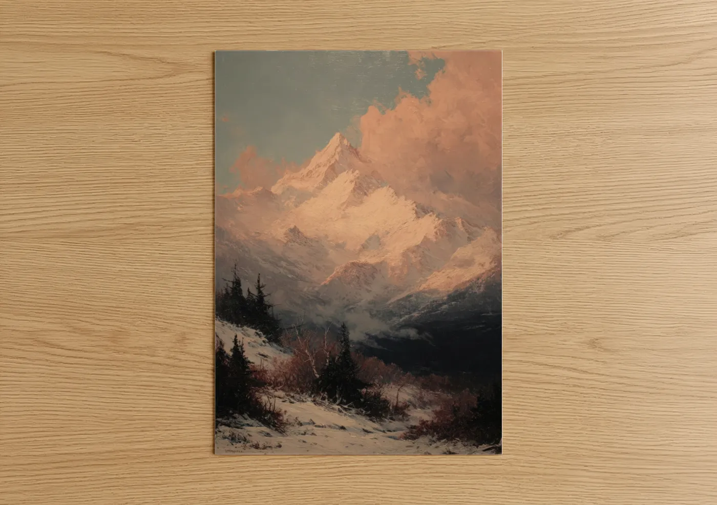 Snow-Capped Mountain Sunrise Landscape Wall Art