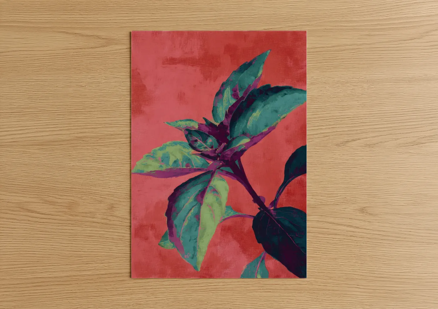 Vibrant Herb Leaves Pop Wall Art