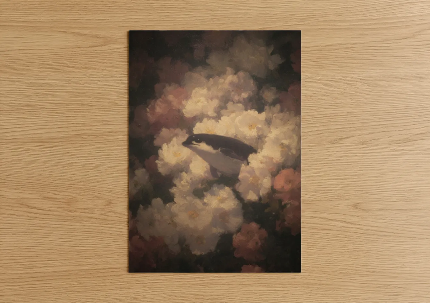 Dreaming Narwhal Floral Art Print Wall Art