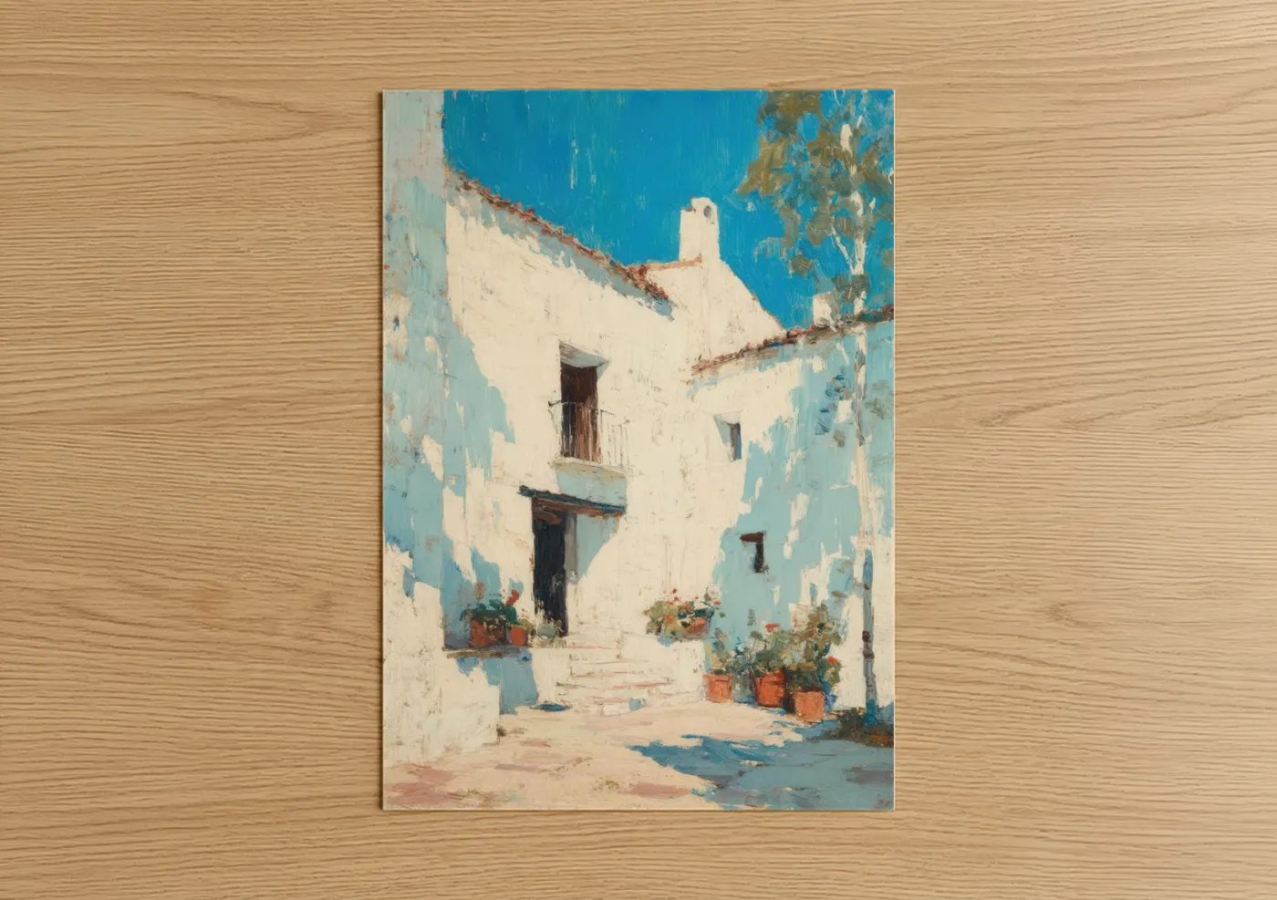 Mediterranean Whitewashed Masonry Architecture Wall Art