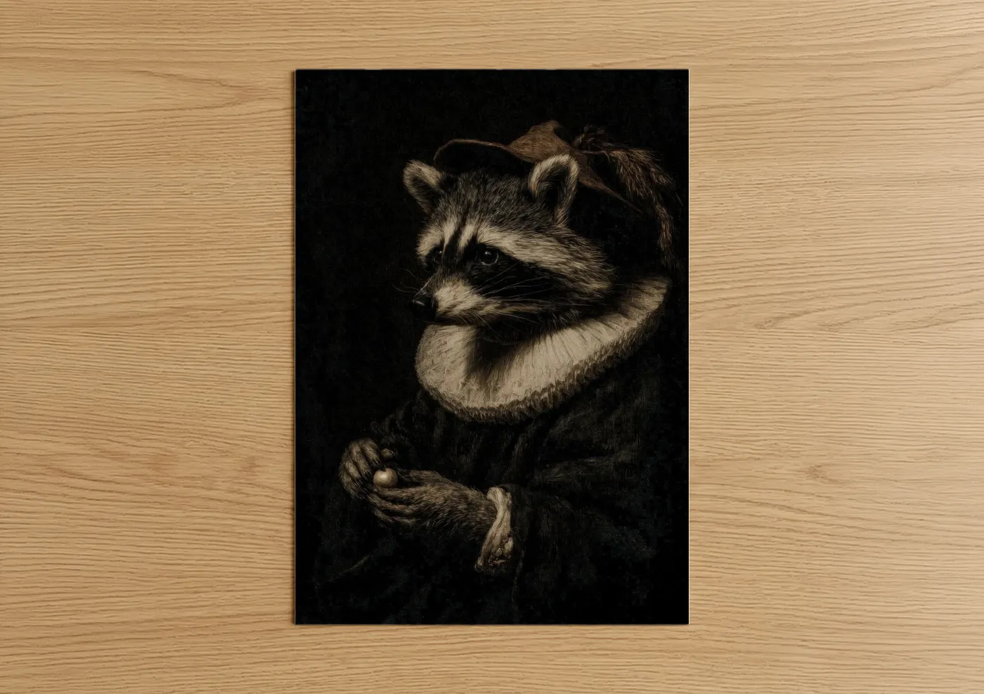 Aristocratic Raccoon Portrait Fine Wall Art