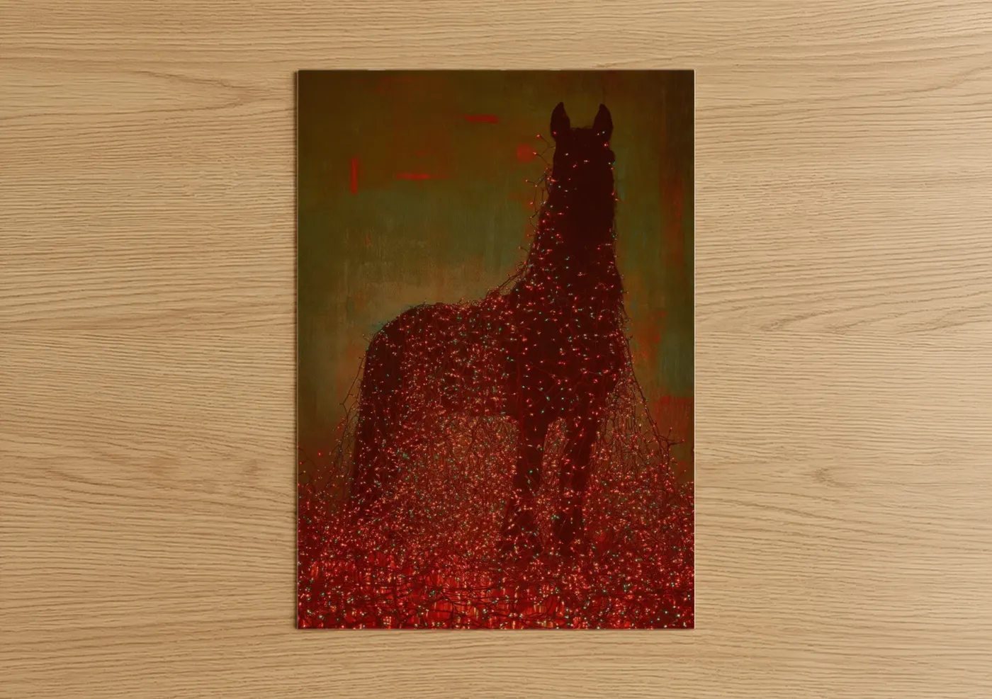 Crimson Friesian Horse Sparkling Wall Art