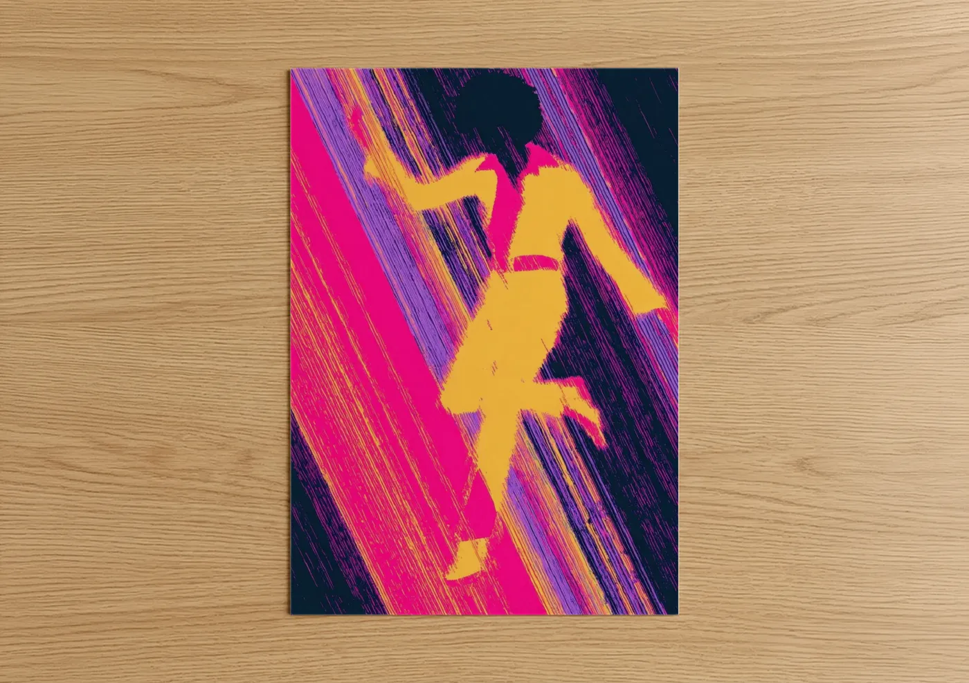 Neon Disco Dancer Y2K Retro Wall Art