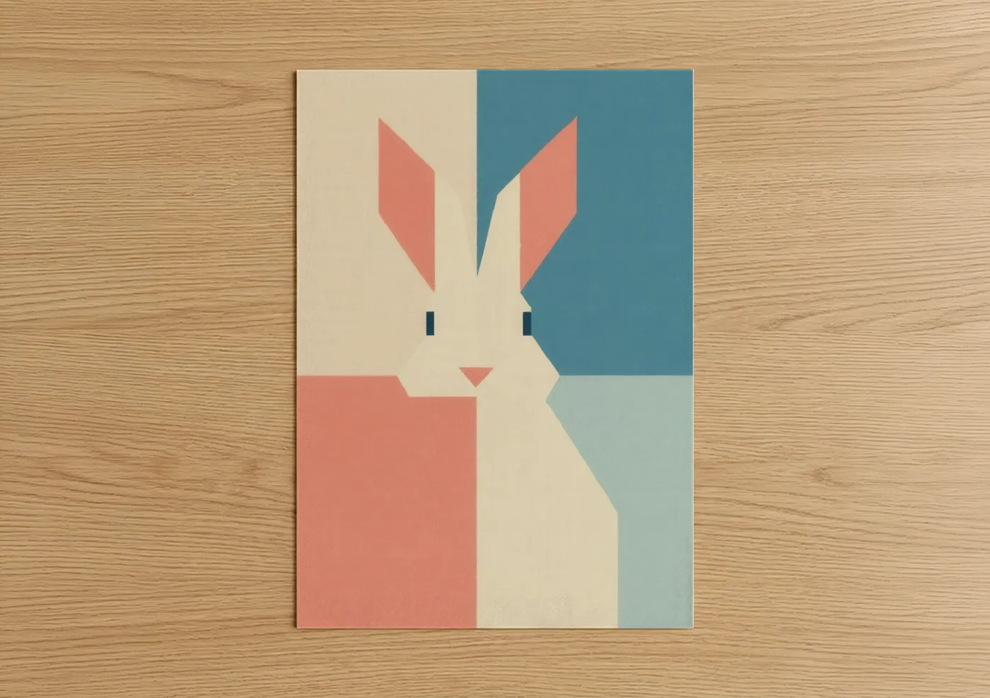 Geometric Easter Bunny Modern Wall Art