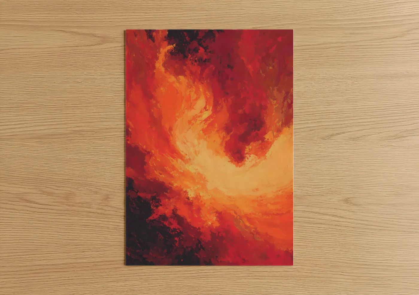 Crimson Nebula Abstract Space Wall Art