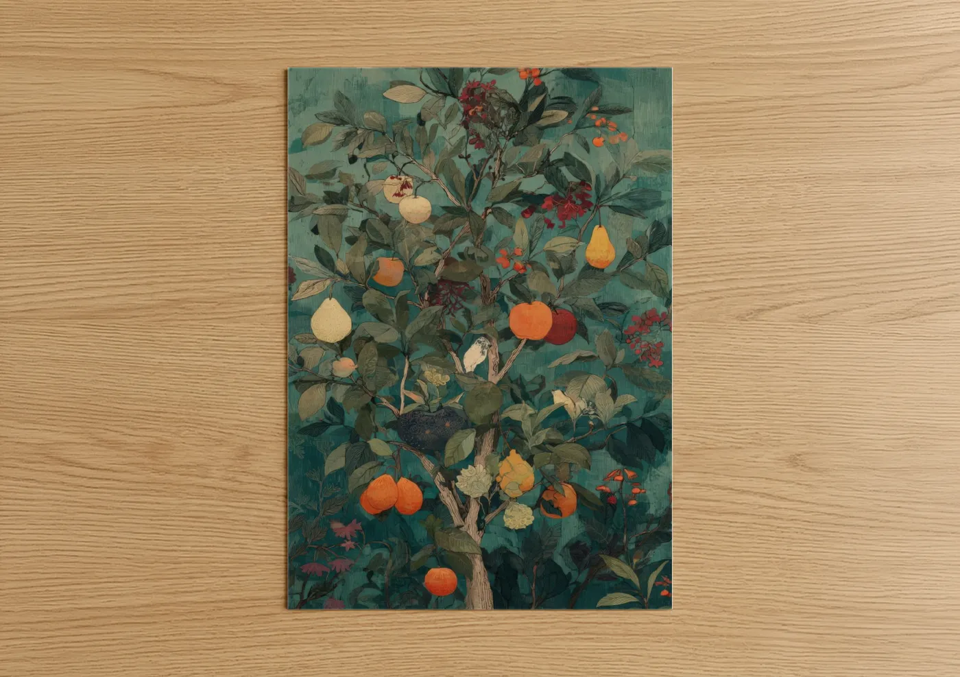 Autumn Fruit Tree Botanical Illustration Wall Art