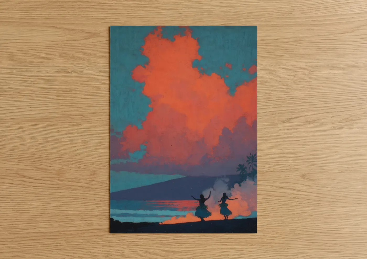 Tropical Hula Sunset Dance Wall Art