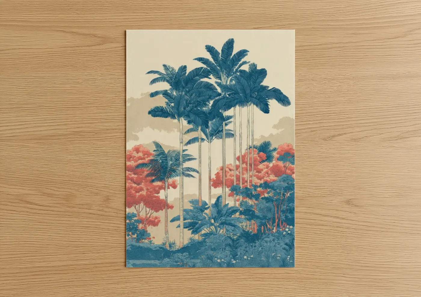 Tropical Palm Forest Illustration Wall Art