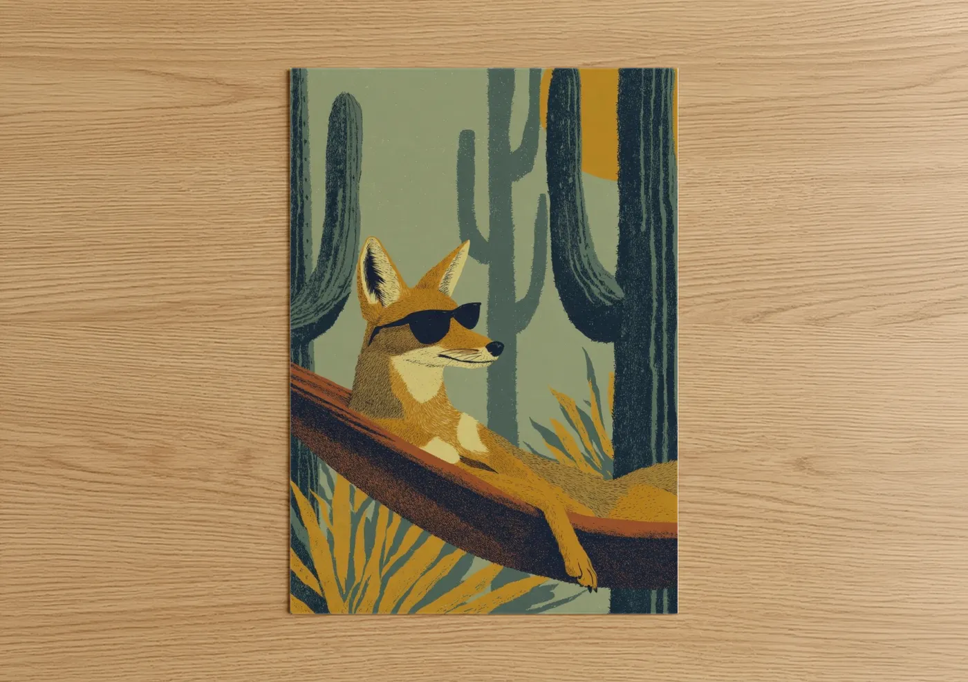 Cool Coyote Desert Sunglasses Art Wall Art