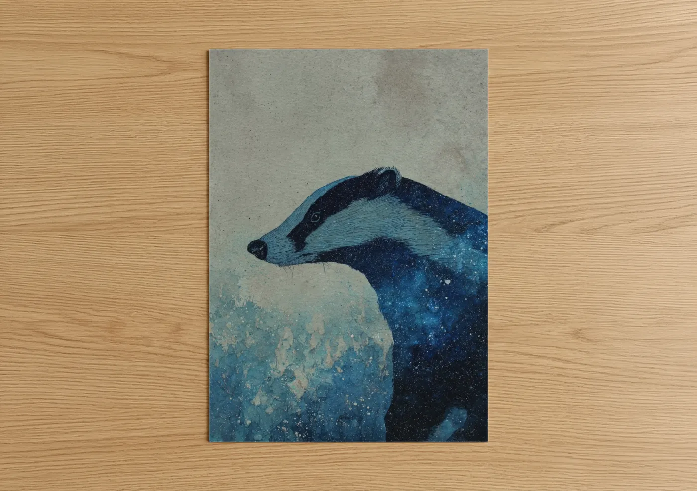 Cosmic Badger Forest Animal Wall Art