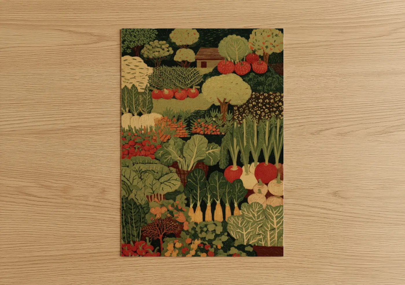 Vegetable Garden Harvest Illustration Wall Art