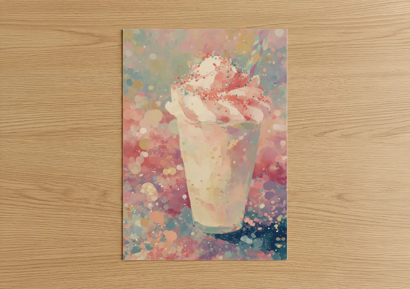 Dreamy Milkshake Watercolor Wall Art