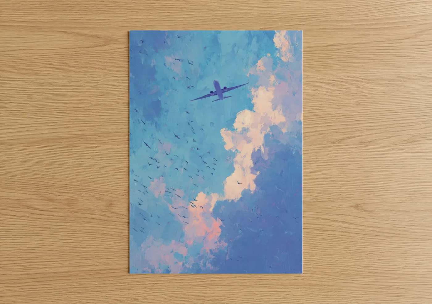 Commercial Plane Sky Painting Wall Art
