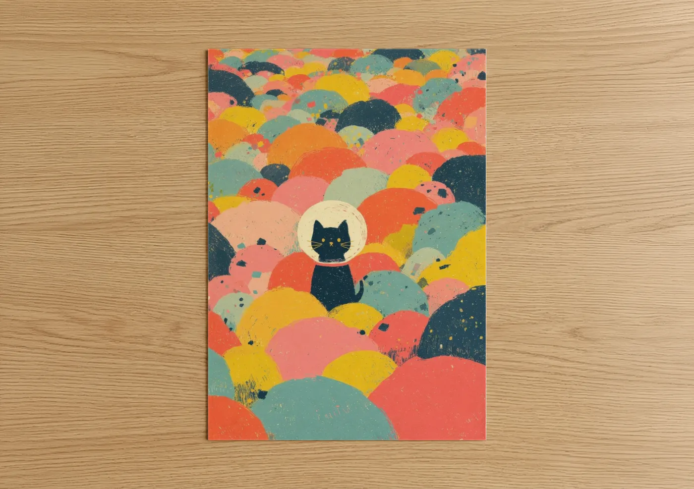 Cosmic Cat Space Illustration Wall Art