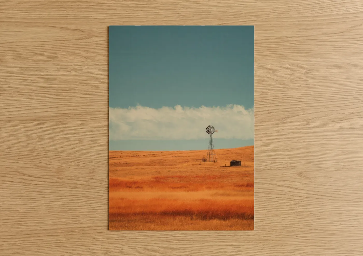 Rustic Windmill Prairie Landscape Wall Art