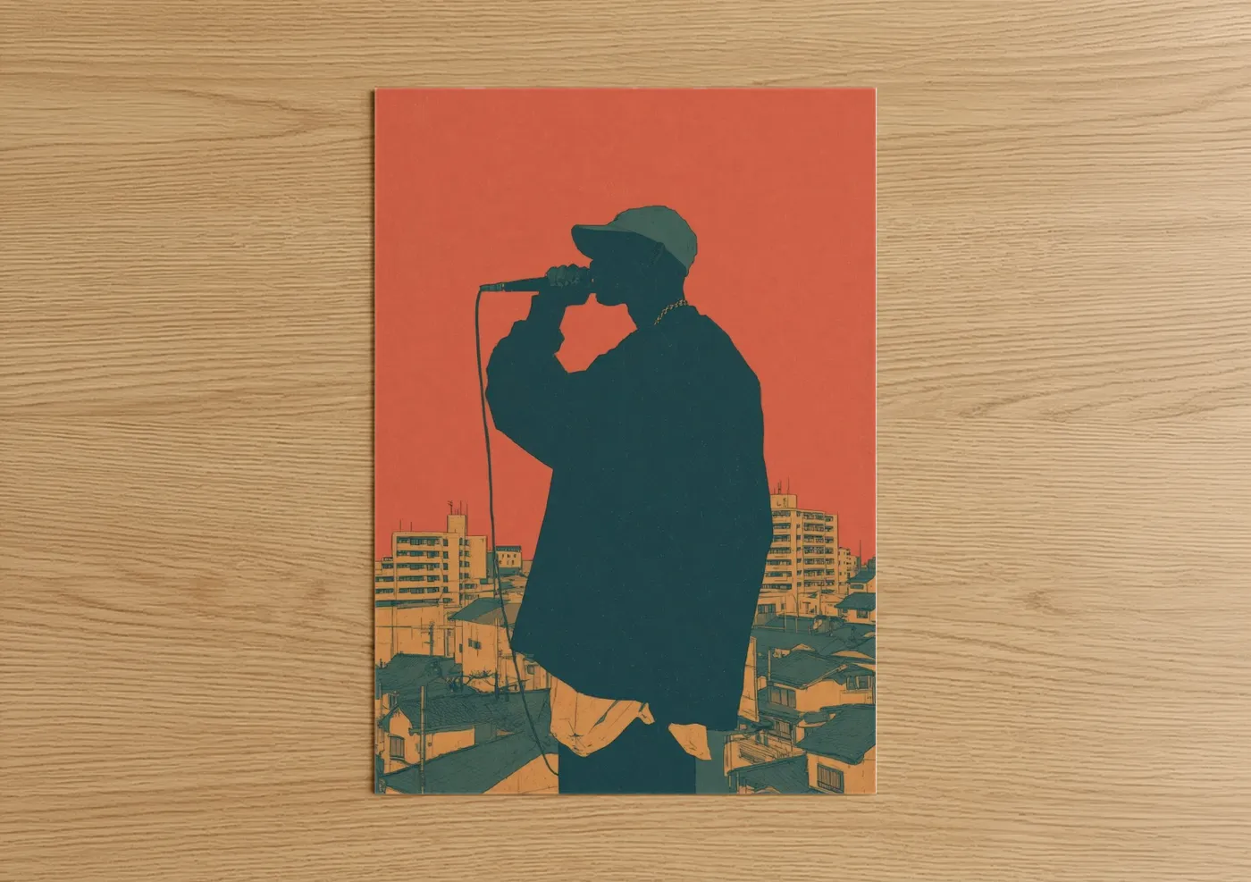 Hip-Hop Musician Urban Silhouette Wall Art