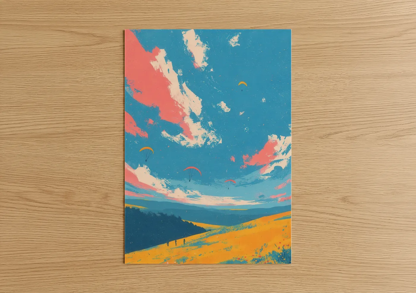 Paragliding Adventure Colorful Sky Wall Art