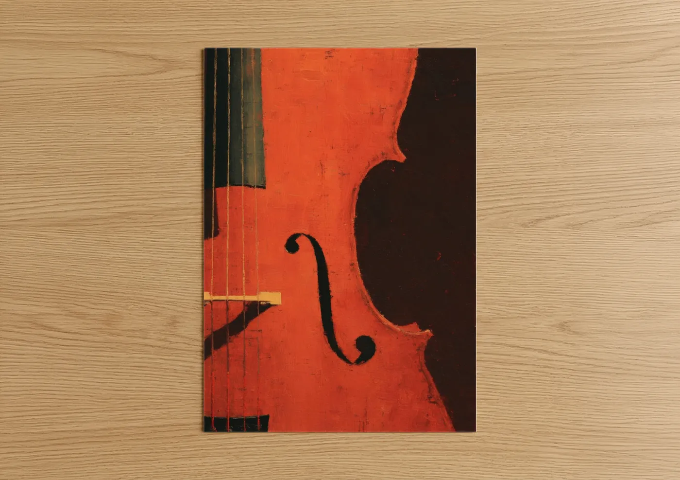 Crimson Cello Close-Up Music Wall Art