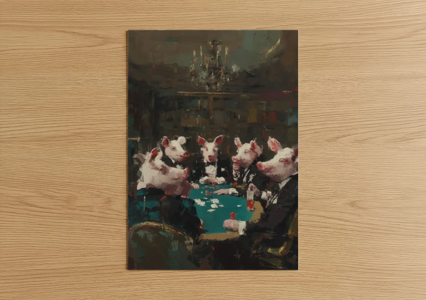 High Stakes Pigs Playing Poker Wall Art