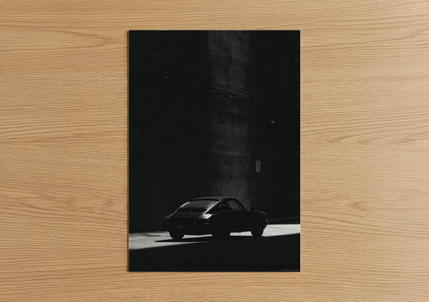 Black Sports Car Urban Noir Photography Wall Art