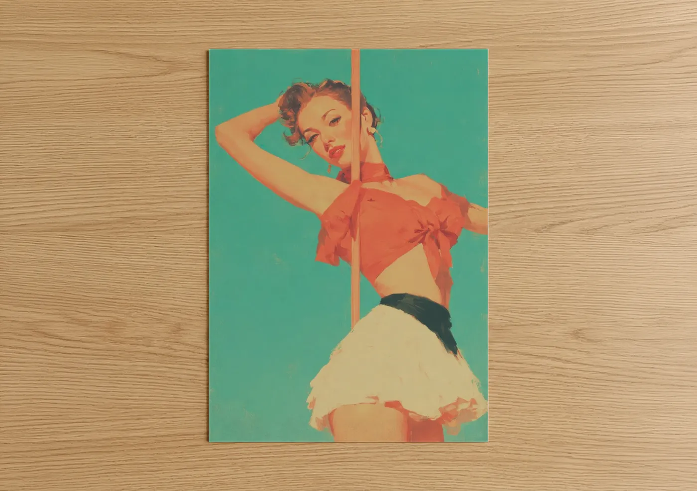 Vintage Pole Dancer Retro Pop Wall Art