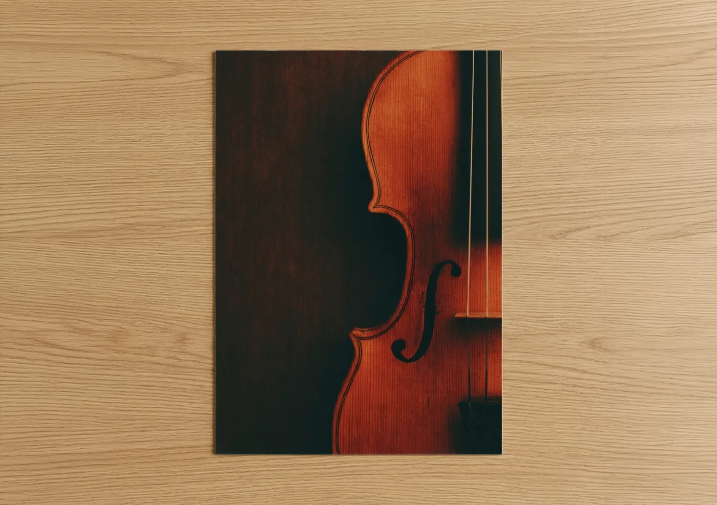Crimson Violin Close-Up Photography Wall Art