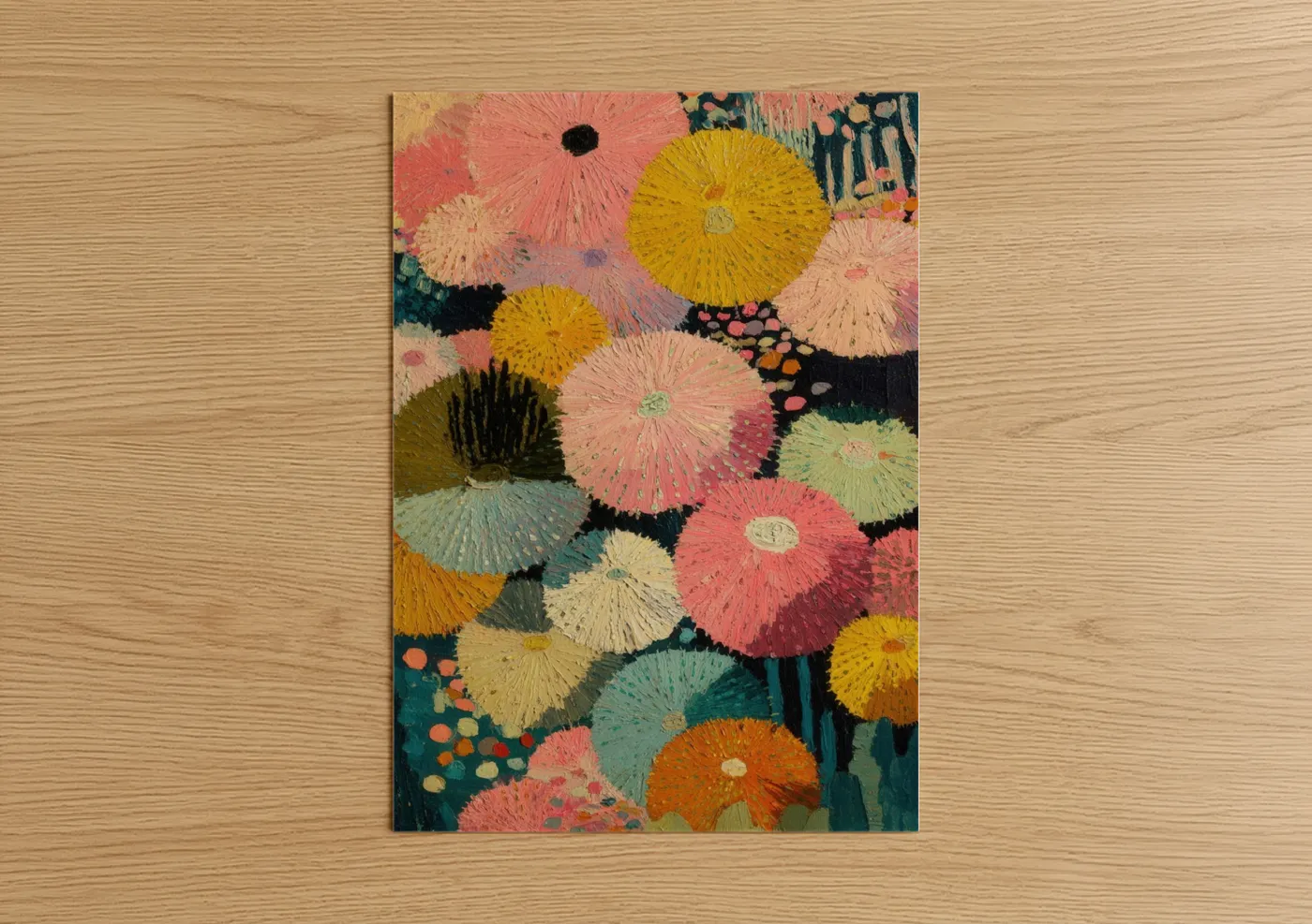 Colorful Sea Urchin Abstract Wall Art