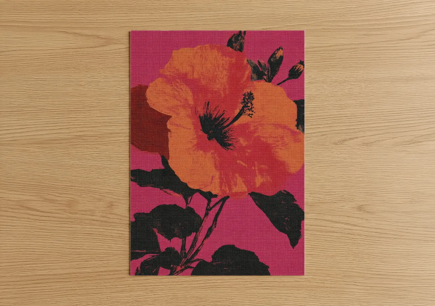 Vibrant Hibiscus Flower Pop Wall Art