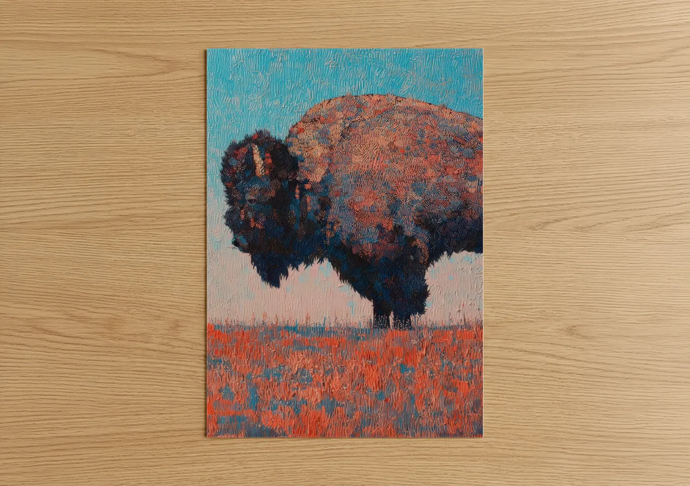 Prairie Bison Impressionist Wildlife Wall Art
