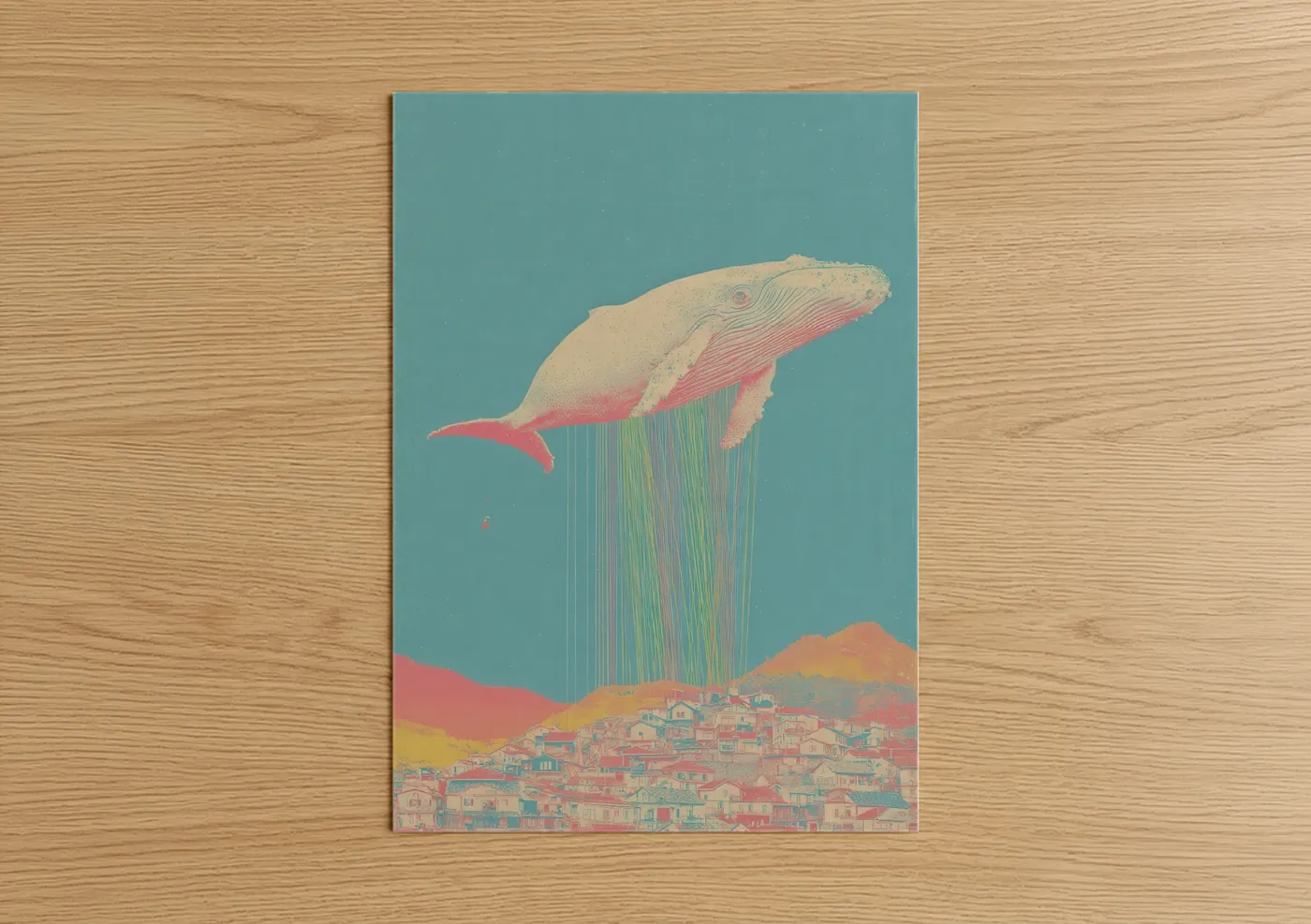 Blue Whale Surreal Fantasy Wall Art